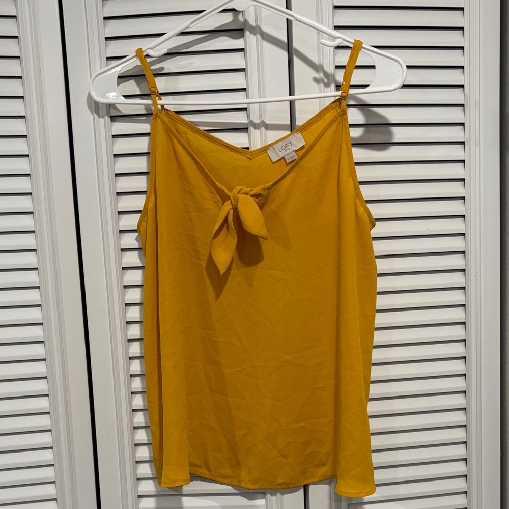 LOFT Mustard Yellow Camisole with Bow